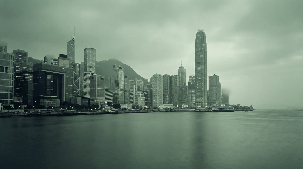 Hong Kong Central from Victoria Harbour at dusk