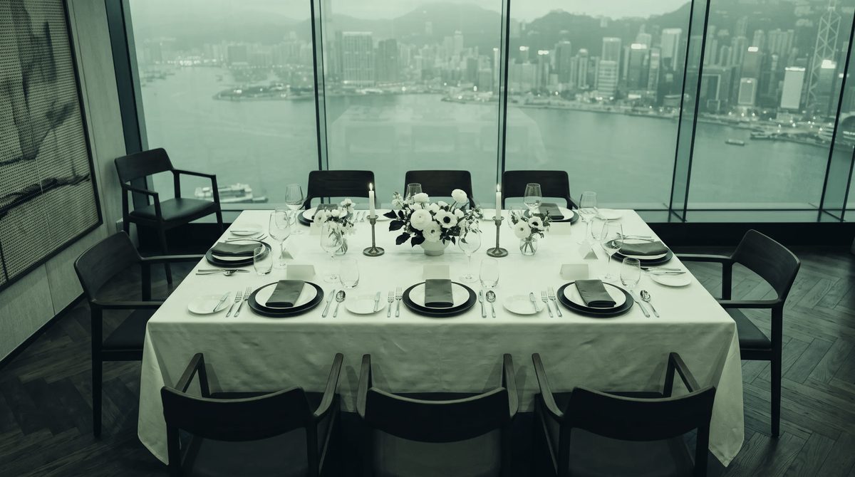 A private dining table set for lunch